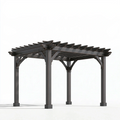 Pergola ogrodowa 300 x 300 x 230 cm z drewna ciemnoszara - ażurowe zadaszenie