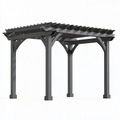 Pergola ogrodowa drewniana 300 x 300 x 240 cm grafitowa - zadaszenie listwowe