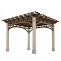 Pergola ogrodowa 300 x 300 x 250 cm aluminiowa beżowo brązowa z ażurowym dachem