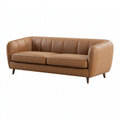 Sofa dwuosobowa 170 x 85 x 78 cm z tapicerką ze skóry syntetycznej karmelowa - styl nowoczesny