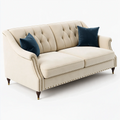 Sofa trzyosobowa 210 x 90 x 88 cm kremowa tapicerowana w stylu klasycznym