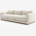 Sofa trzyosobowa 230 x 95 x 78 cm z tkaniny kremowa - nowoczesna