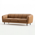 Sofa trzyosobowa 210 x 90 x 82 cm z tkaniny w kolorze karmelowym w stylu nowoczesnym