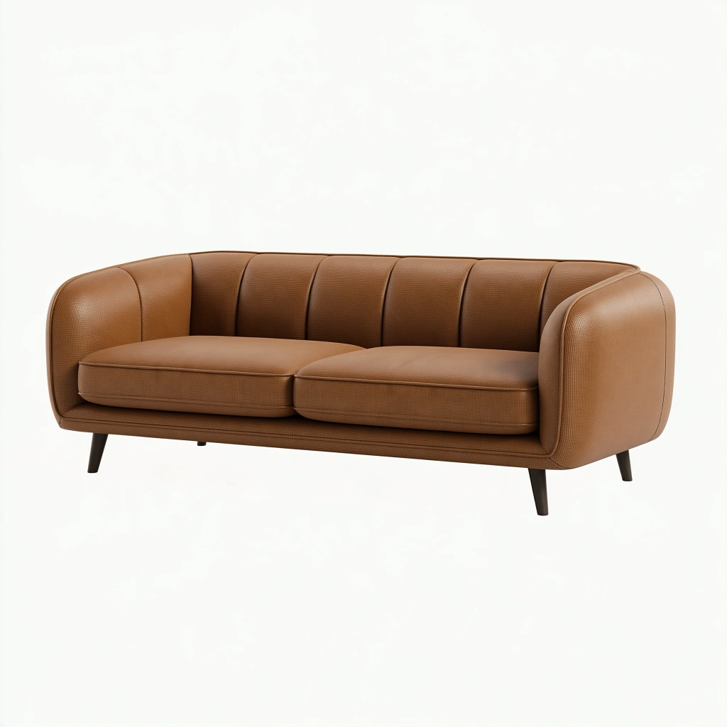 Sofa dwuosobowa 180 x 82 x 78 cm brązowa tapicerowana z tkaniny w stylu nowoczesnym